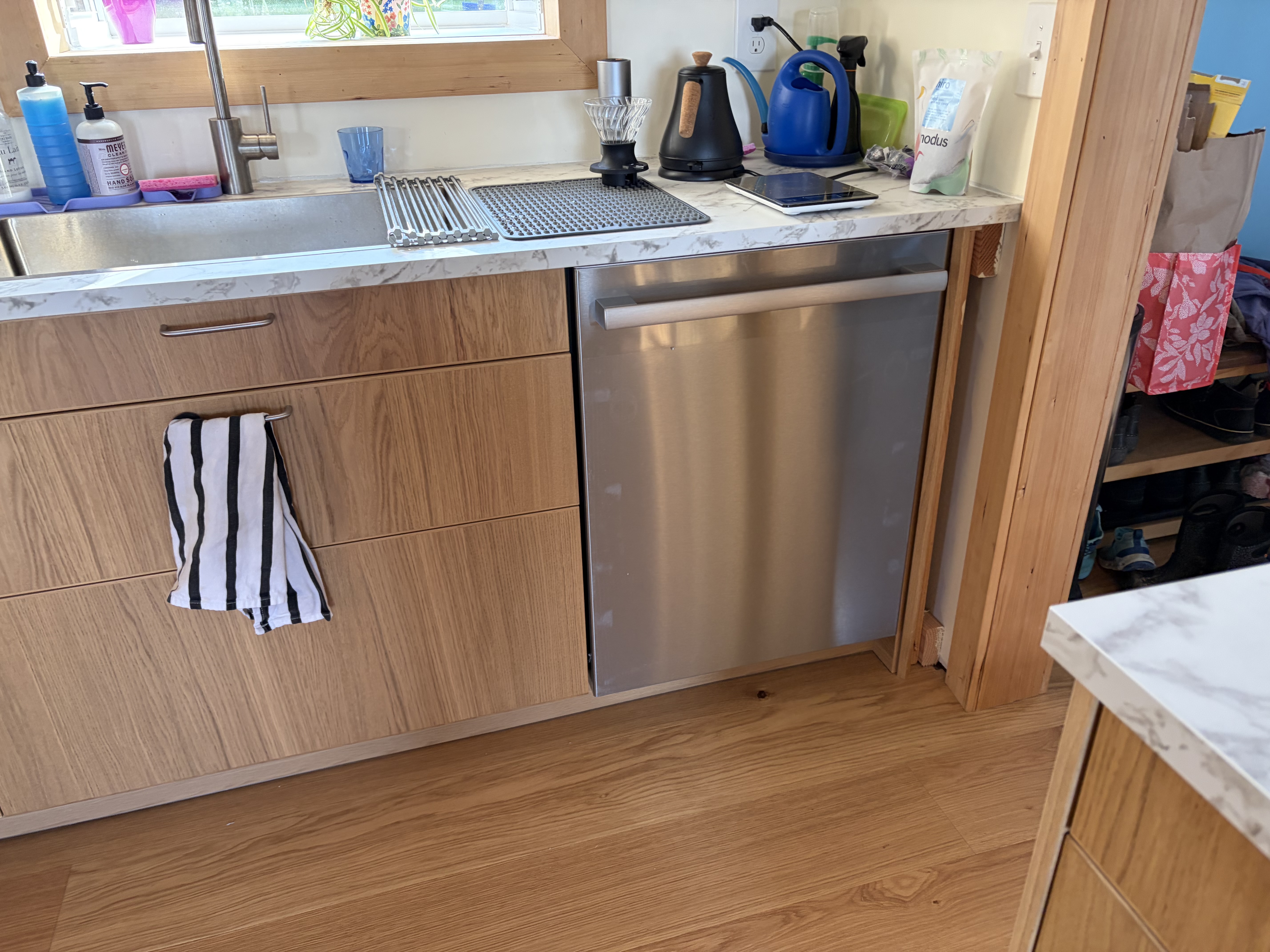Remodeled kitchen with new cabinetry and appliances