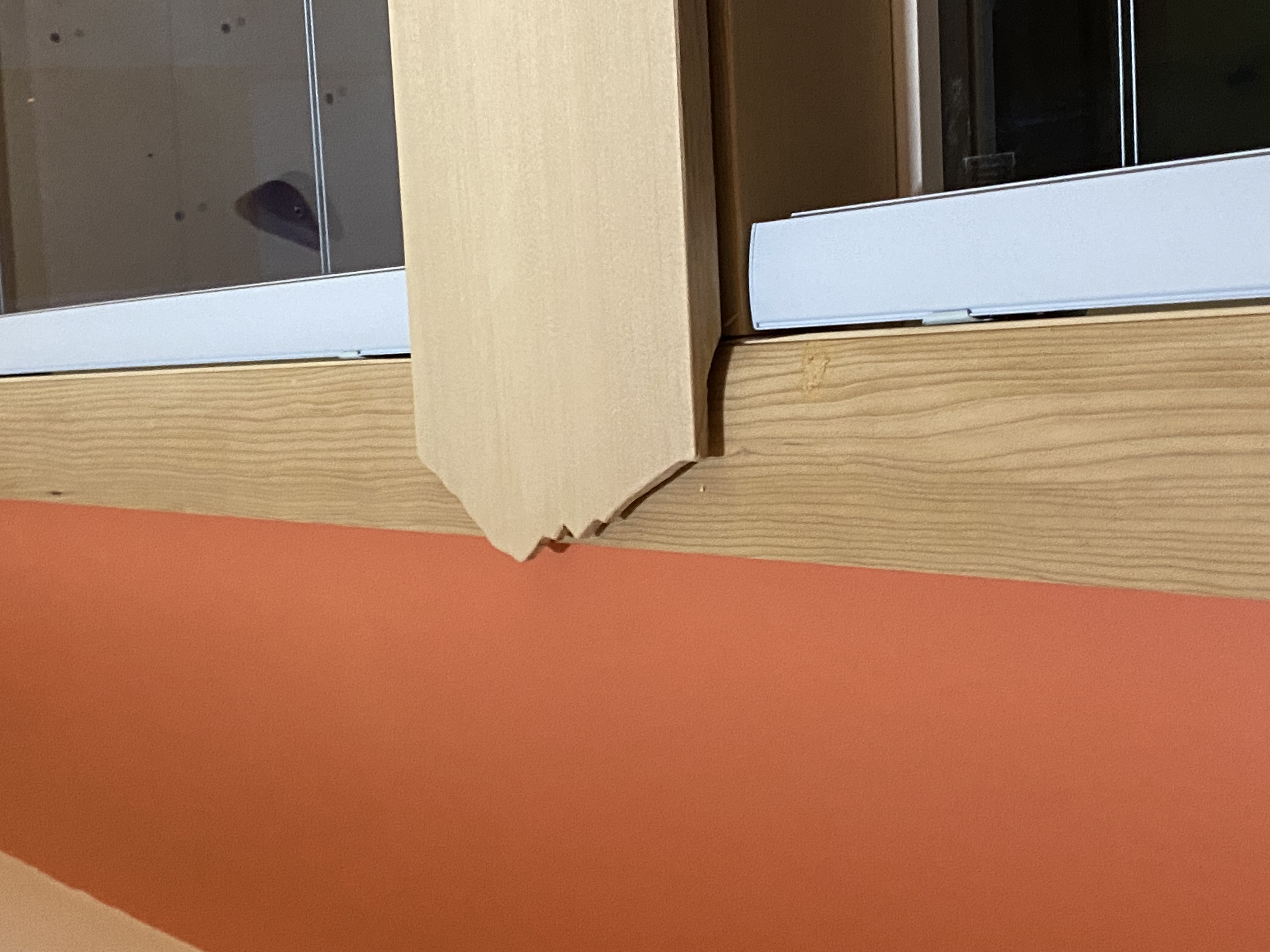 Detail of handcrafted furniture with mountain-cut design